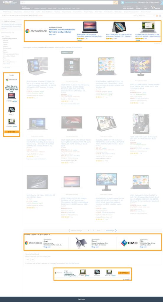 Image of New placements of sponsored brands - previously headline search AMS Amazon advertising