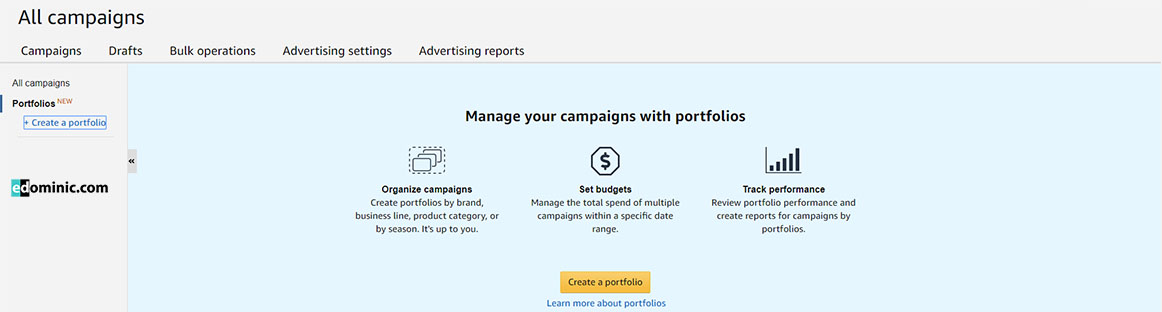 Image of Key benefits of Portfolios in the Amazon Advertising Console AmazonPPC